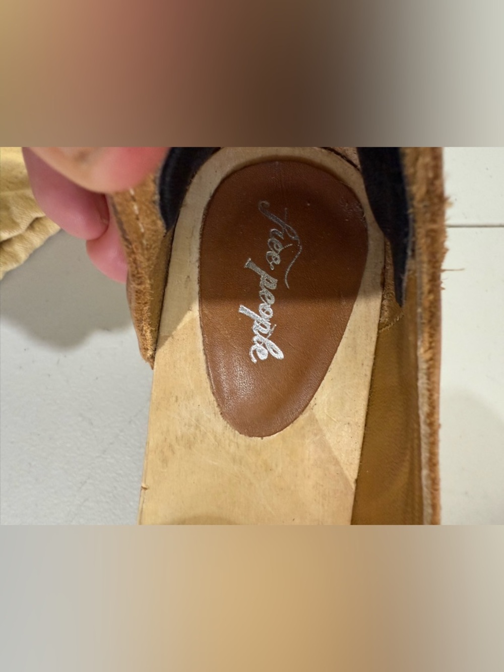 Free People Cognac Leather Platform Clog Mules - Picture 2 of 10